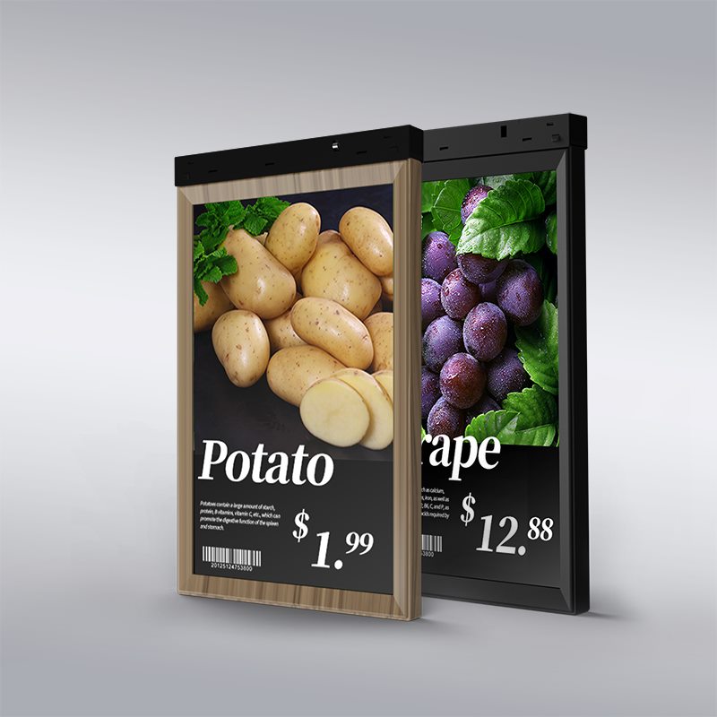AiESL large format electronic shelf label for fresh produce and promotion zones