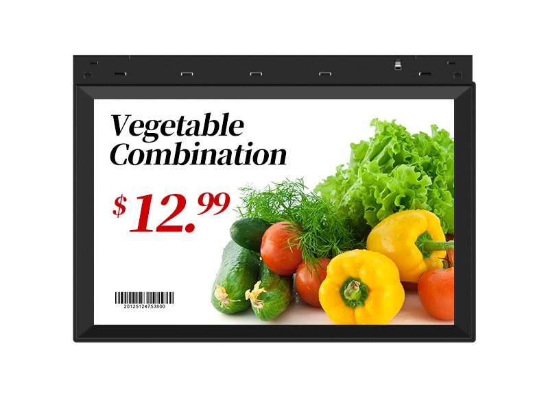 AiESL supermarket electronic shelf label with vegetable price example